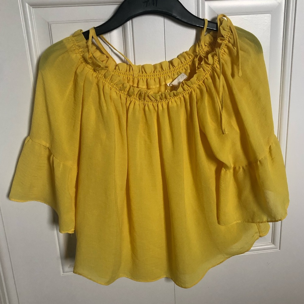 Yellow Off the Shoulder Top